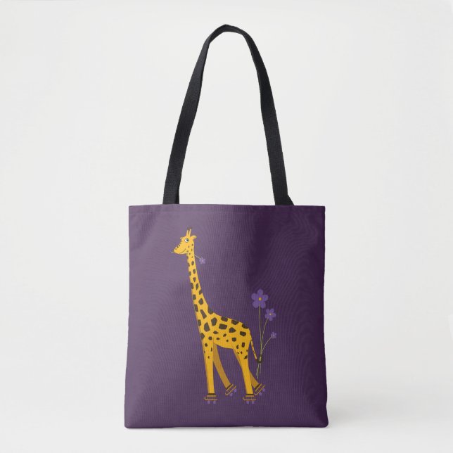 Lila Giraffe Roller Skaten (Vorderseite)