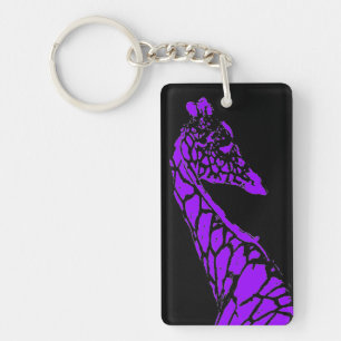 Lila Giraffe Schlüsselanhänger