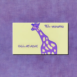 LILA GIRAFFE TELEFONNUMMERKARTE