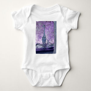 Lila Giraffen Baby Strampler