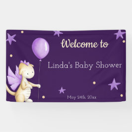 Lila Girl Baby Duschdrache Willkommen Banner