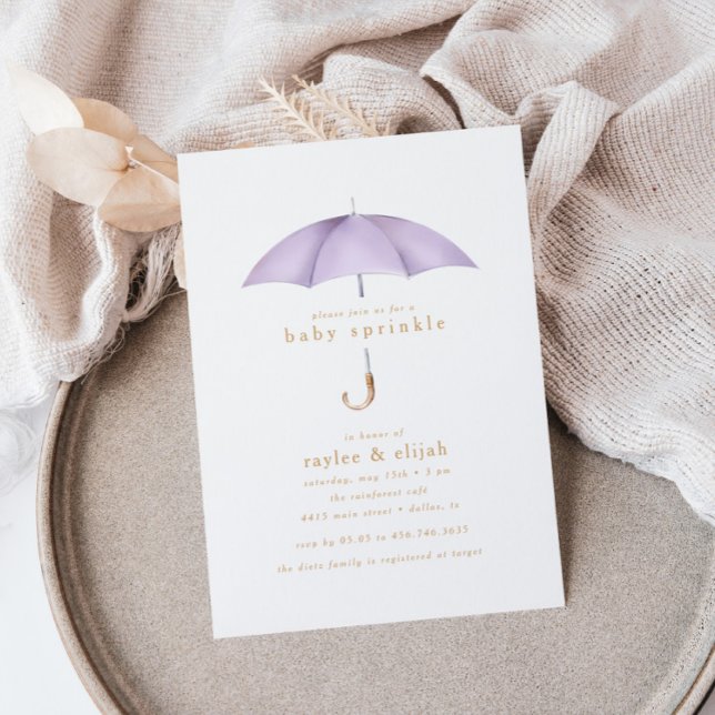 Lila Girl Baby Sprinkle Duschereignis | Einladung (Von Creator hochgeladen)