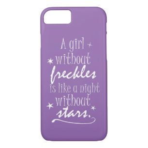 Lila Girl-Freckles-und-Stars-Zitat Case-Mate iPhone Hülle