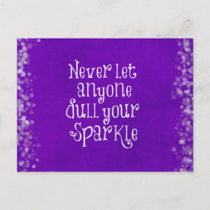 Lila Girl-Inspiration-Sparkle-Zitat Postkarte