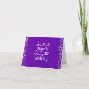 Lila Girly Inspirational Schein-Zitat Karte