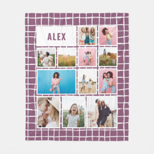 Lila Gitter 12 Foto modern minimalistisch abstrakt Fleecedecke