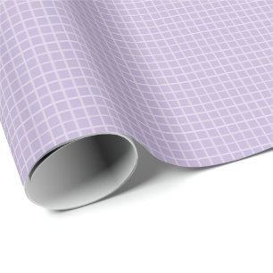 Lila Gittermuster zum Geburtstag, Minimalistisch Geschenkpapier