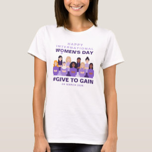 Lila Give To Gain Internationaler Frauentag 2026 T-Shirt