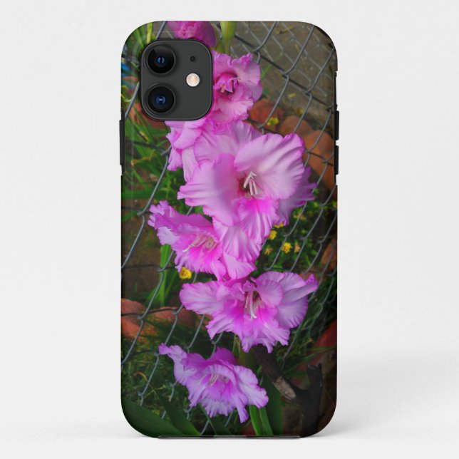 Lila Gladiola Blumen Phone Case (Rückseite)