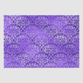 Lila Glam Damast Elegantes Blumenmuster Seidenpapier