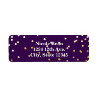 Lila Glam & Gold Shiny Confetti Dots Chic Modern