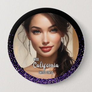 Lila Glam-Pageant-Foto-Button-Pin Button