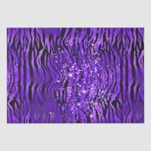 Lila Glam Zebra Streifen Glitter Glanz Design Seidenpapier