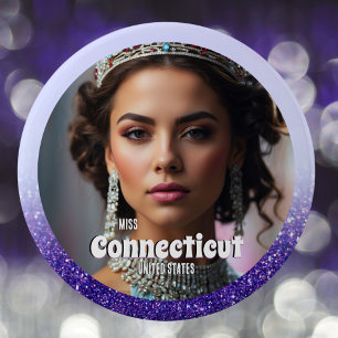 Lila Glanz Custom Schönheitswettbewerb Button Pin