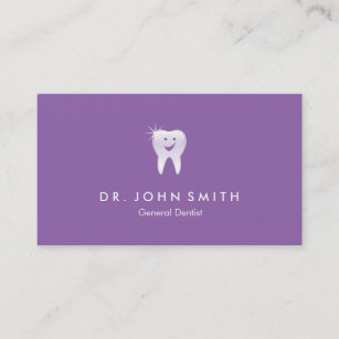 Lila glänzende lächelnde Zahn-zahnmedizinische Terminkarte