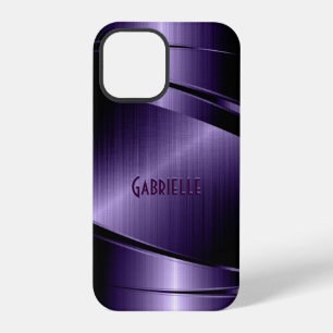 Lila glänzendes Metall gebürstetes Aluminium Ausse iPhone 12 Pro Hülle
