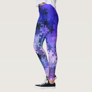Lila, glatte Puzzleteile Leggings