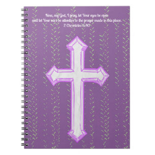 Lila Glaube Cross Gebet Journal Bible Verse Notizblock