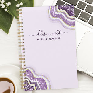 Lila Glitter Achat Personalisiert Geschäftlich Planer