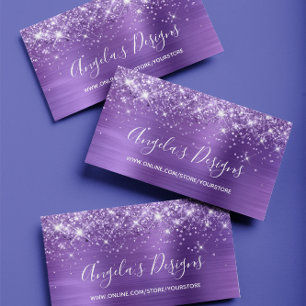 Lila Glitter Amethyst Folie Online-Shop Visitenkarte