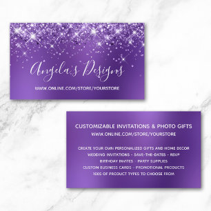 Lila Glitter Amethyst Unschärfe Online-Shop Visitenkarte