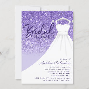 Lila Glitter-Brautkleid Chic-Brautparty Einladung