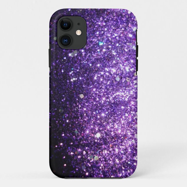 Lila Glitter Case-Mate iPhone Hülle (Rückseite)