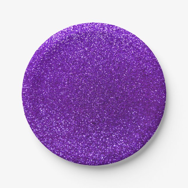 Lila Glitter des Indigos Pappteller (Vorderseite)