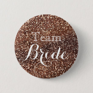 Lila Glitter-Faux-Folie Hochzeitsteam Braut Button