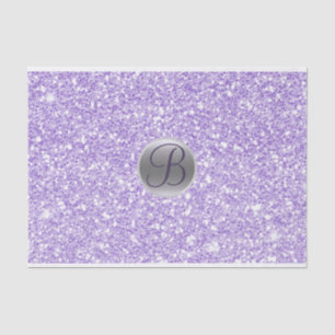 Lila Glitter Funkeln Glam Monogramm Anfangsbuchsta Seidenpapier