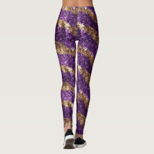 Lila Glitter Gold Glanz Leggings