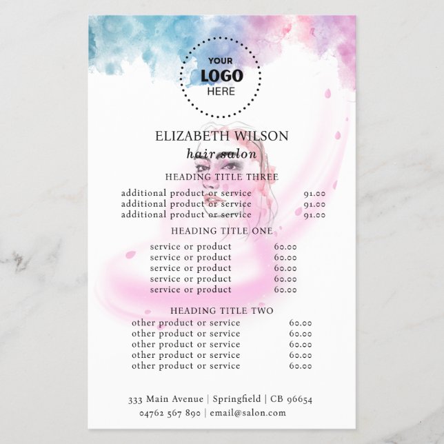 Lila Glitter Luxus-Drip-Salon Flyer (Vorne)