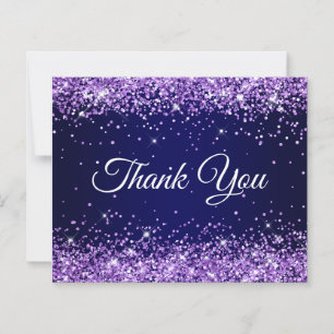 Lila Glitter Marineblau Ombre Danke