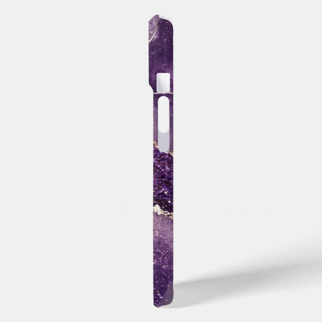 Lila Glitter-Marmor-Handyhülle Case-Mate iPhone Hülle (Rückseite / Links)