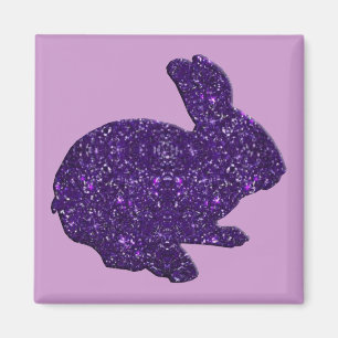 Lila Glitter-Silhouette-Osterhasen-Magnet Magnet