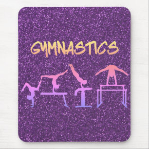 Lila Glitter-Turnen Mousepad