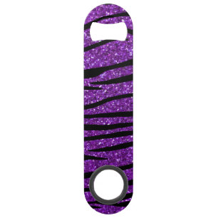 Lila Glitter Zebrastreifen Speed Flaschenöffner