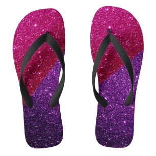 Lila Glitz, Glitzer & Glitzern Flip Flops