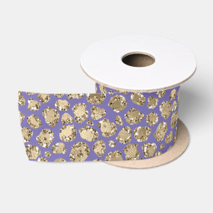 Lila Glitz Sparkle Leopard Print Satinband