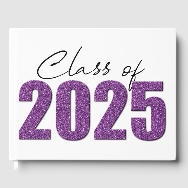 Lila Glitzer 2025 Gästebuch (Vorderseite)