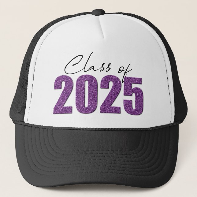 Lila Glitzer 2025 Truckerkappe (Vorderseite)