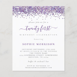 Lila Glitzer 21. Party Einladung