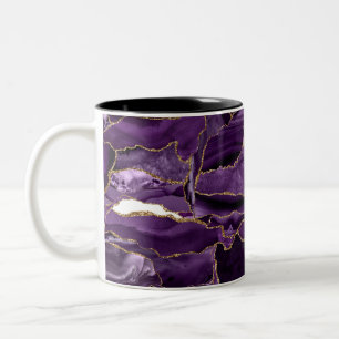 Lila Glitzer Agate Zweifarbige Tasse