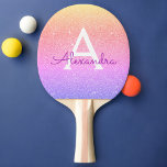 Lila Glitzer aus Pink und Sparkon Tischtennis Schläger<br><div class="desc">Rosa,  Gold und Lila Pastel Ombre Imitate Glitzer und sparkle elegante Monogram Ping Pong Paddle. Dieses Ping Pong Paddle kann so angepasst werden,  dass es Ihren Anfangs- und Vornamen enthält.</div>