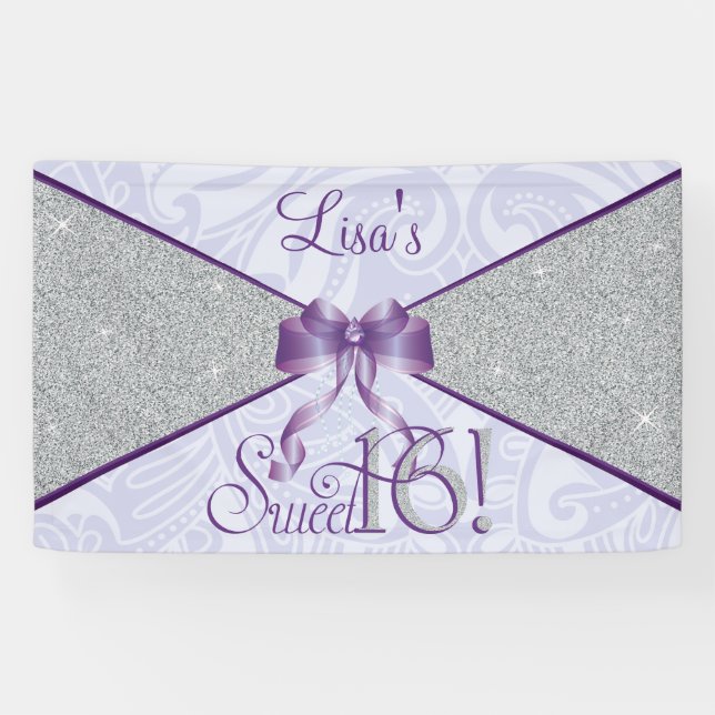 Lila Glitzer, Bonbon 16 Banner (Horizontal)