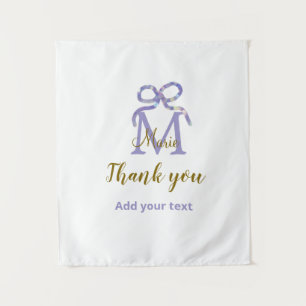 Lila Glitzer-Bug Namensbrief Monogramm Dankeschön Wandteppich