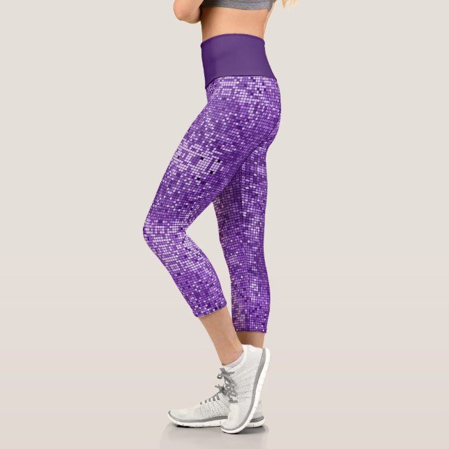 Lila Glitzer Capri Leggings (Links)