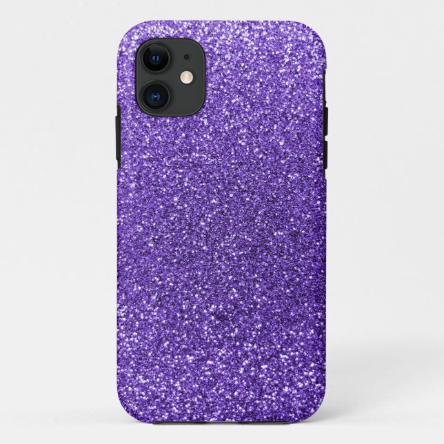 Lila Glitzer Case-Mate iPhone Hülle (Rückseite)