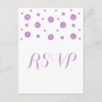 Lila Glitzer Confetti Response Postkarte