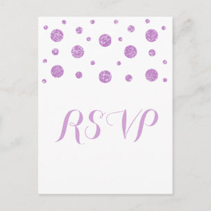 Lila Glitzer Confetti Response Postkarte